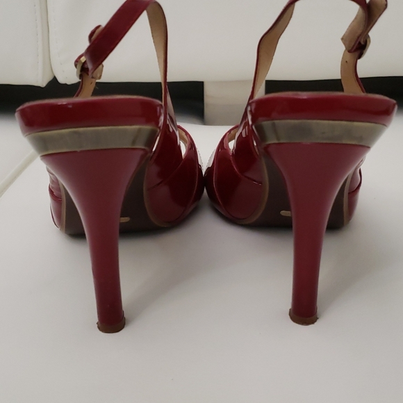 Cole Haan patent leather slingback Sandal Red s10B - Picture 12 of 12
